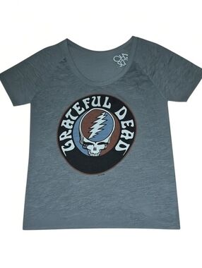 Vintage Grateful Dead Short Sleeve Scoop Neck Tee — Heather Grey M
